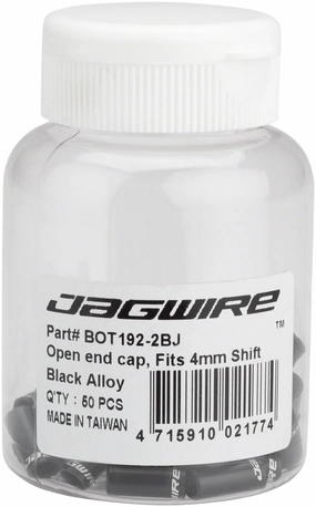 4mm Open Alloy End Caps Bottle of 50 Black