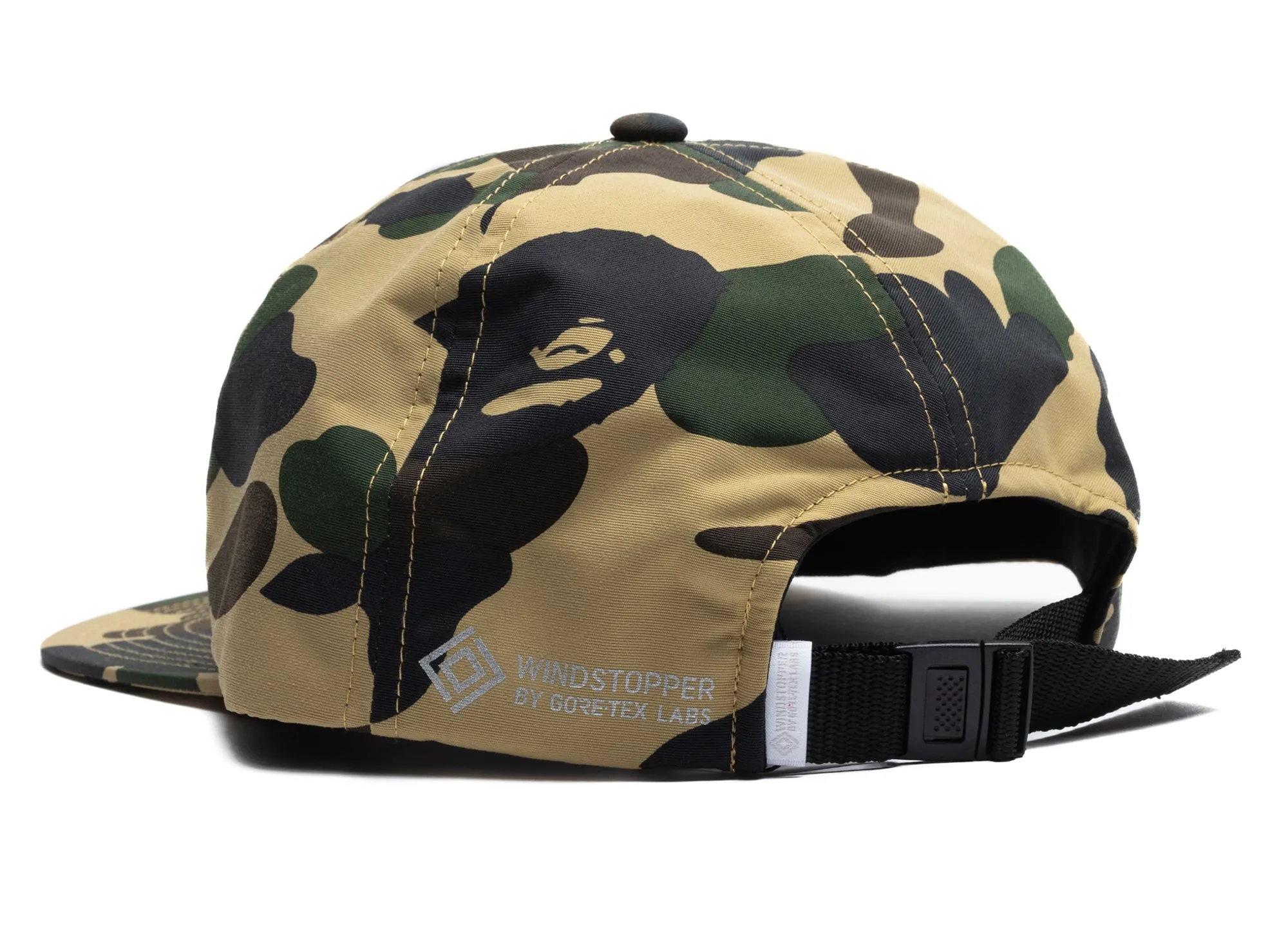 A Bathing Ape Gore-Tex Wind Stopper 1st Camo Panel Cap in Yellow
