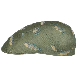 Allover Fish Driver Flat Cap by Stetson
