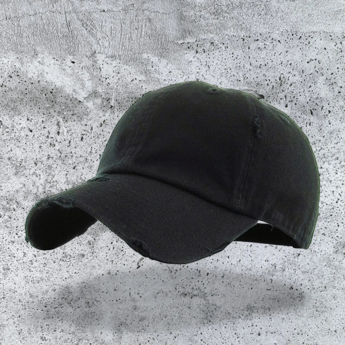 Black Distressed - Unstructured Cap
