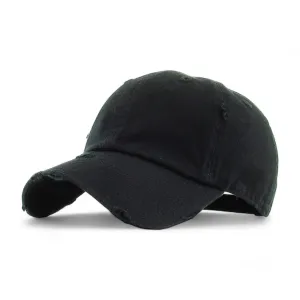 Black Distressed - Unstructured Cap
