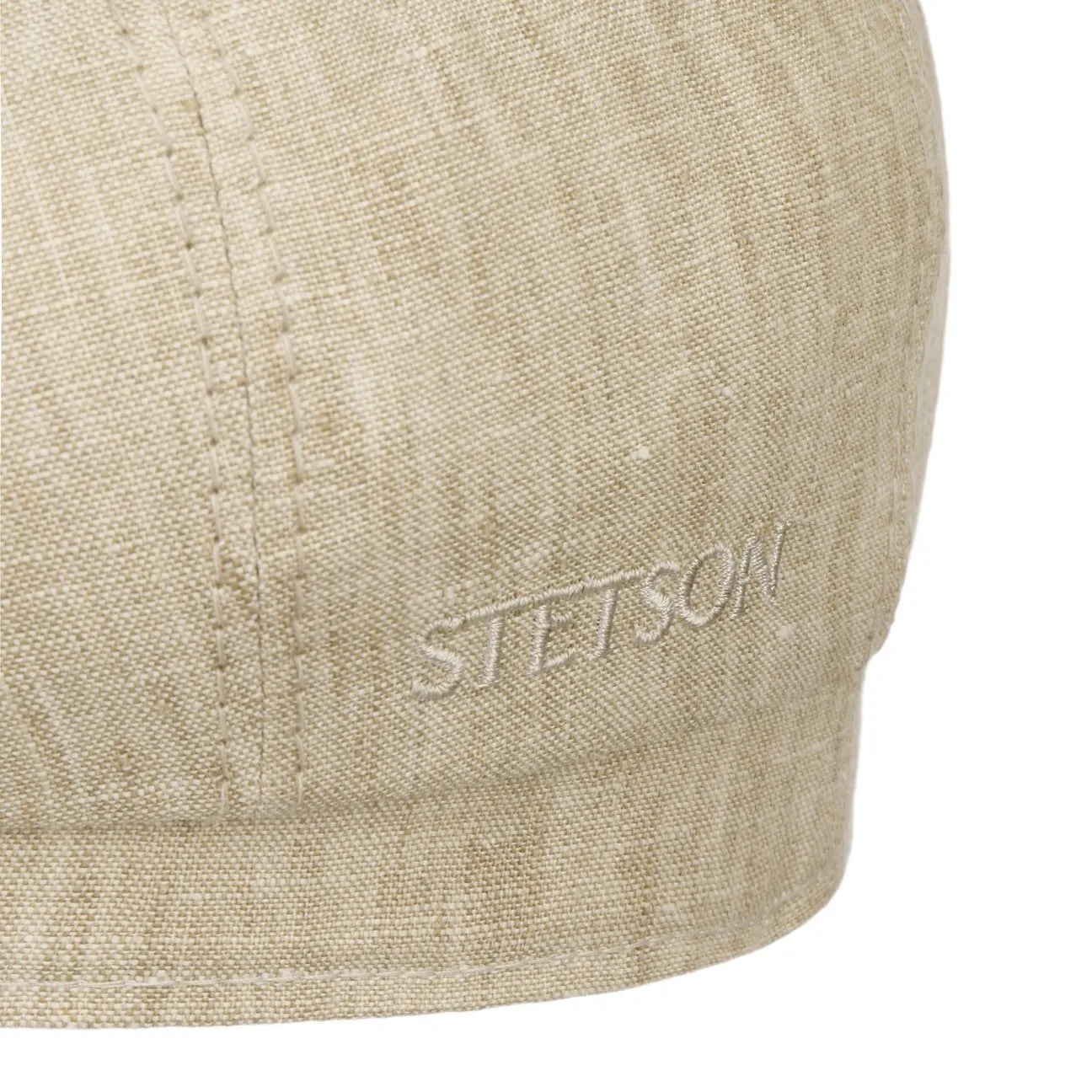 Bricksford 8 Panel Linen Flat Cap by Stetson