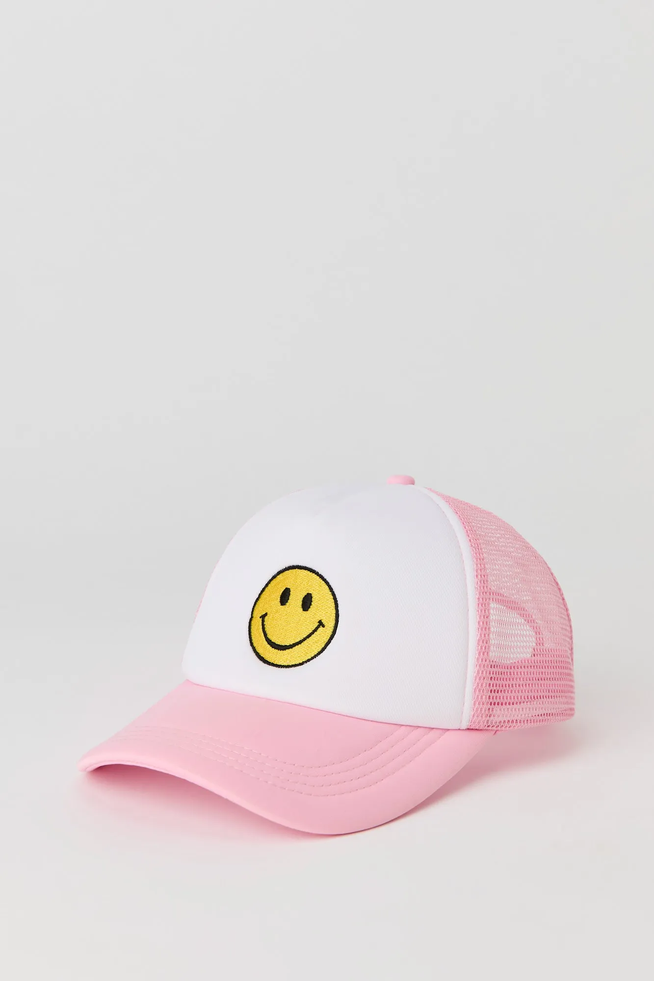 Casquette de style camionneur avec motif brodé Smiley Face