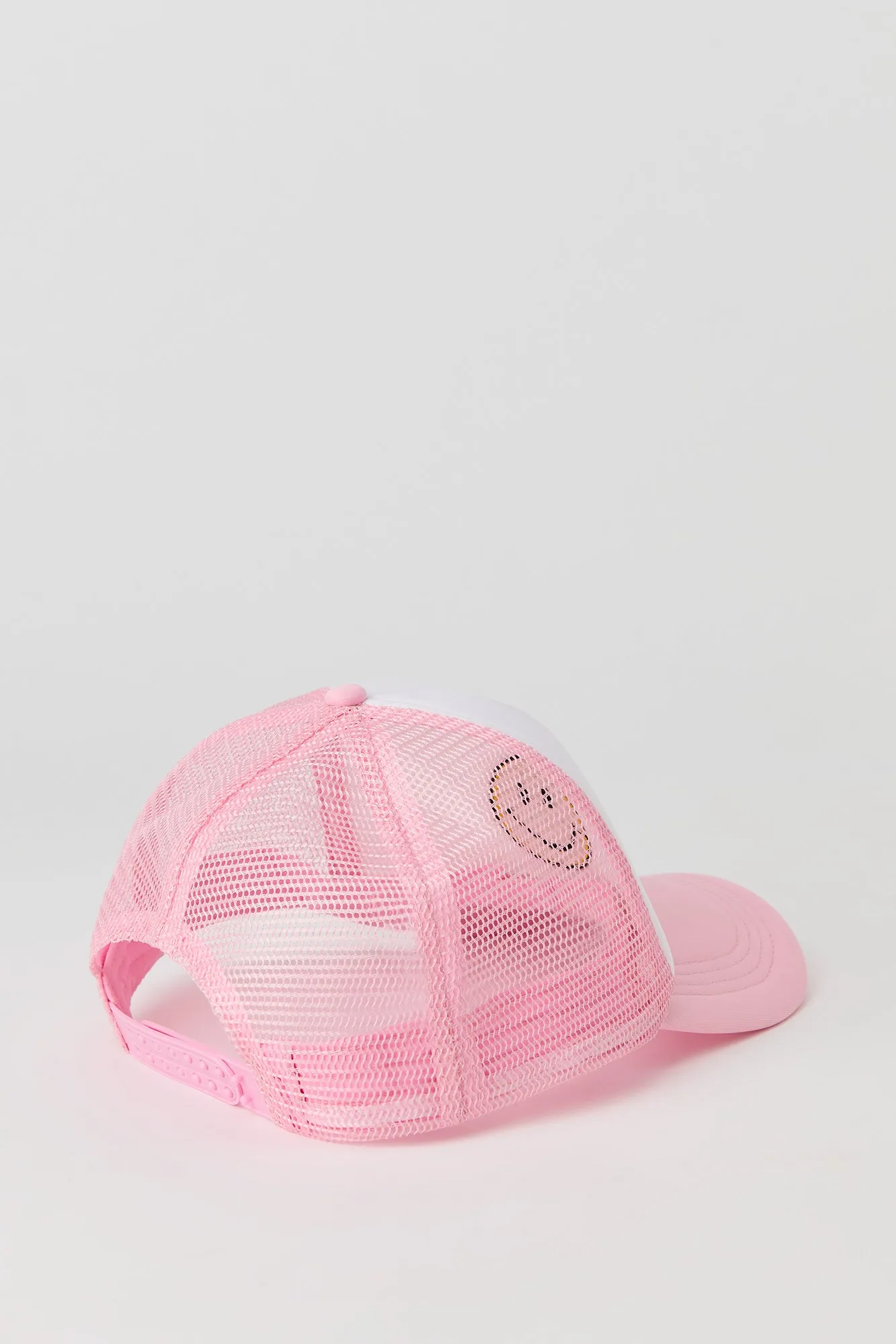 Casquette de style camionneur avec motif brodé Smiley Face
