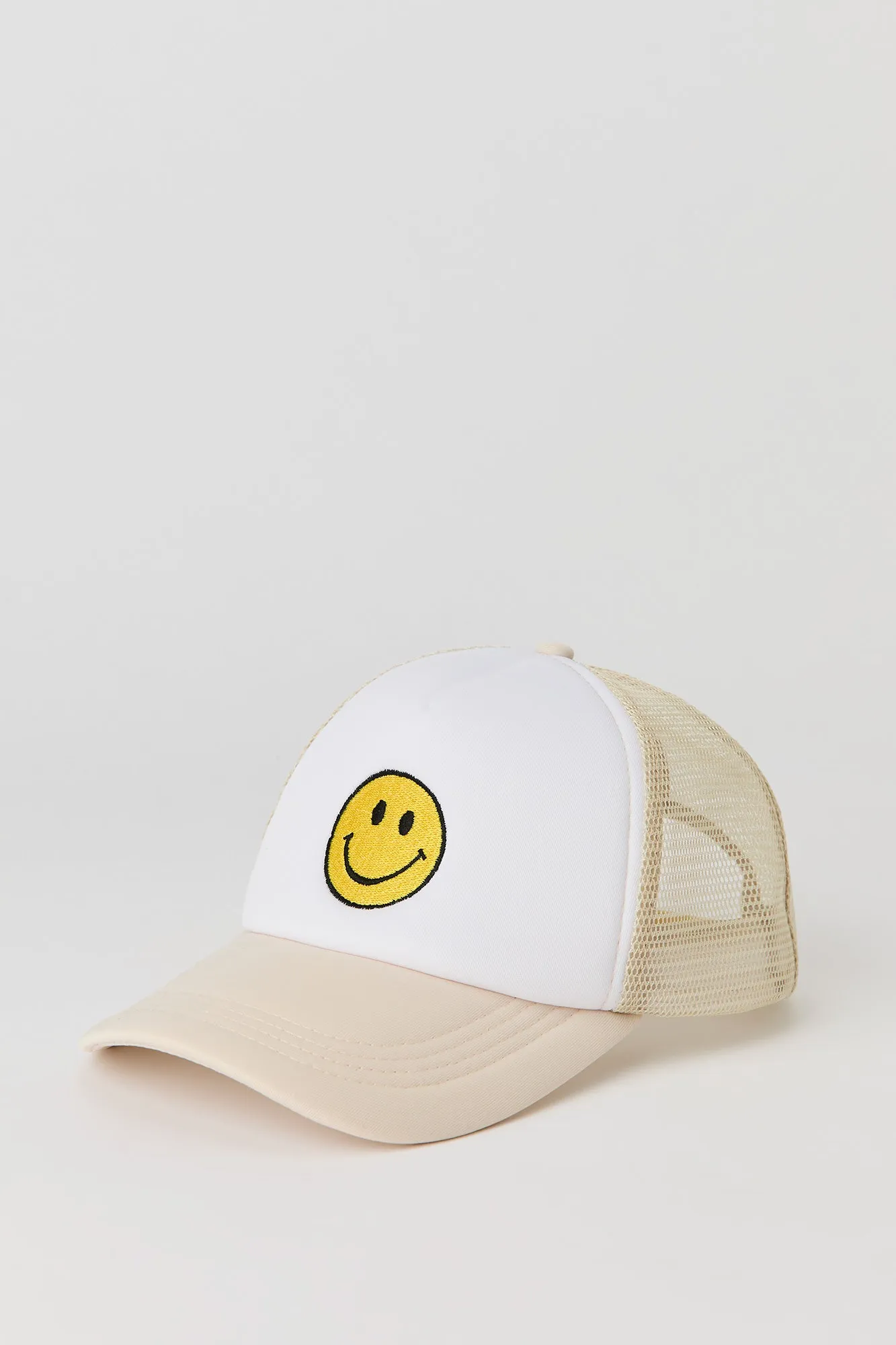 Casquette de style camionneur avec motif brodé Smiley Face