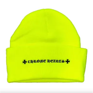 Chrome Hearts Logo Beanie Neon Yellow