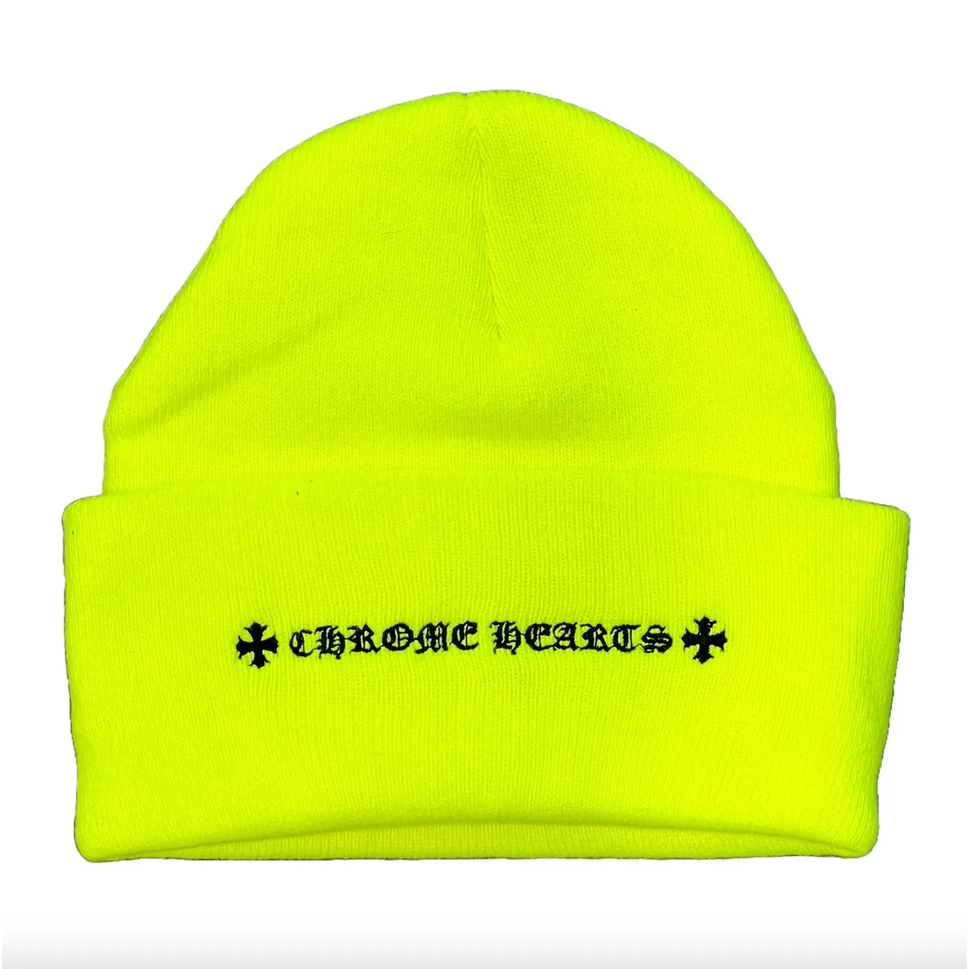 Chrome Hearts Logo Beanie Neon Yellow