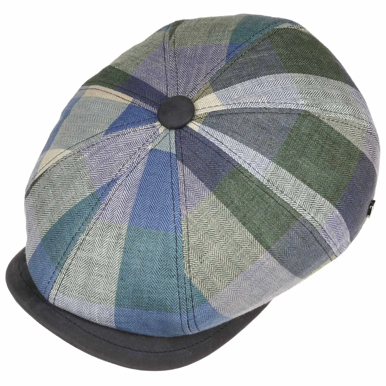 City Bic Leather Piping Flat Cap by Lierys