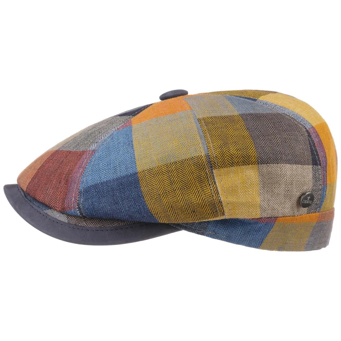 City Bic Leather Piping Flat Cap by Lierys