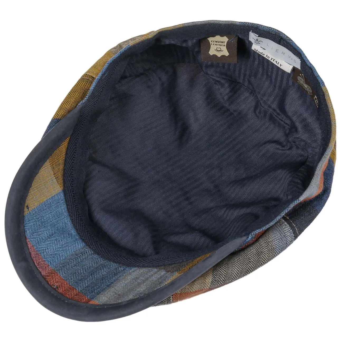 City Bic Leather Piping Flat Cap by Lierys