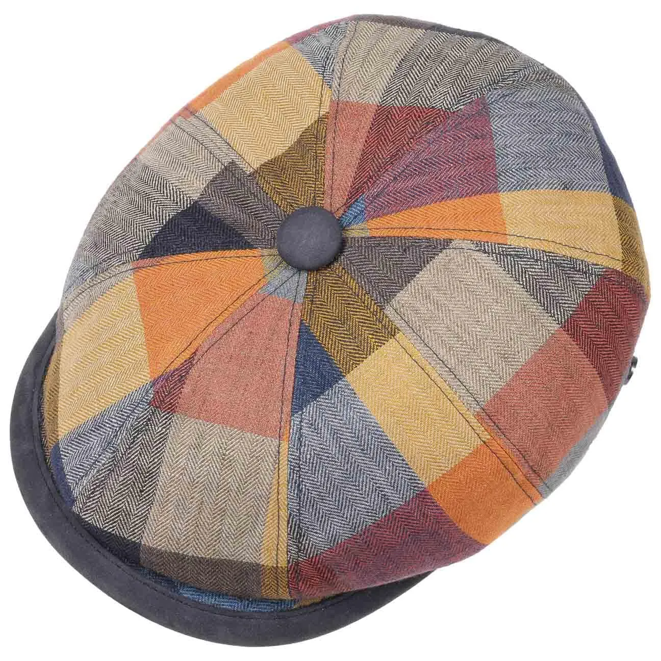 City Bic Leather Piping Flat Cap by Lierys