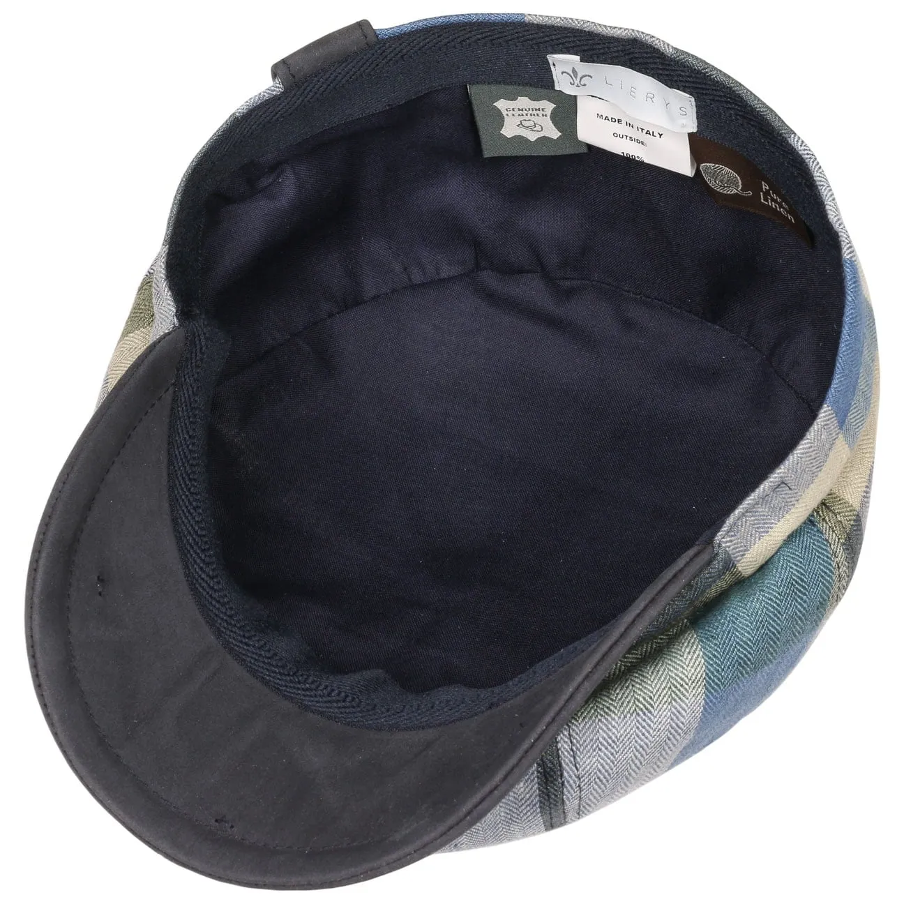 City Bic Leather Piping Flat Cap by Lierys