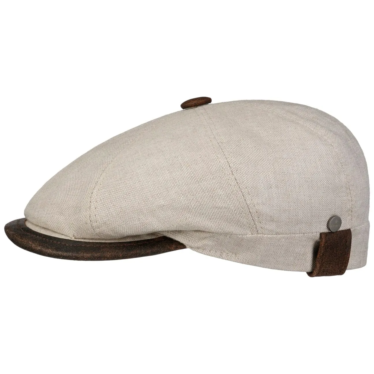 City Leather Piping Linen Cap by Lierys