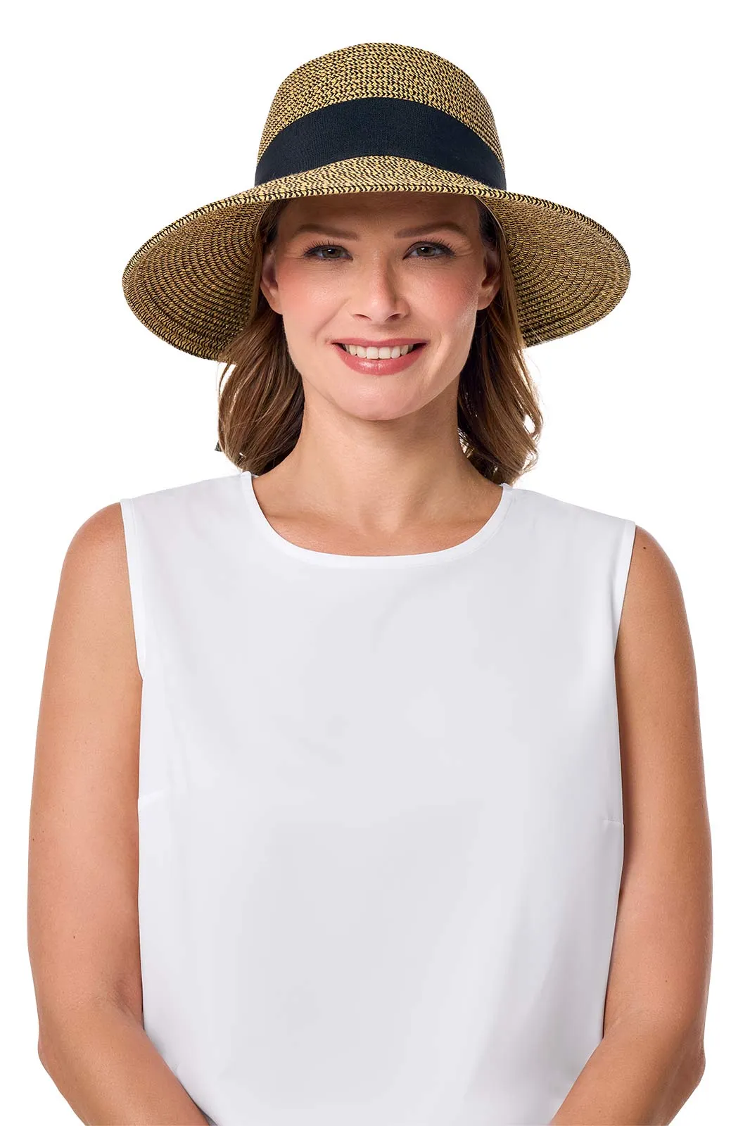 Clara Sun Hat | Tan/Black Multi-Color