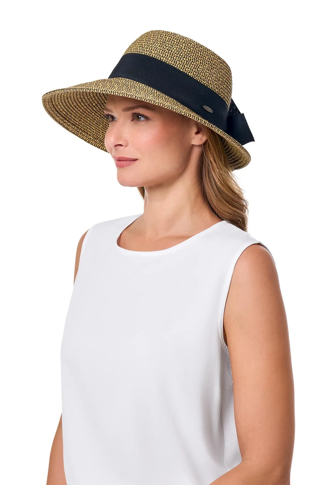 Clara Sun Hat | Tan/Black Multi-Color