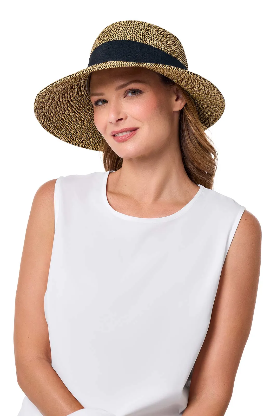 Clara Sun Hat | Tan/Black Multi-Color