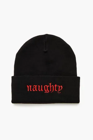 Embroidered Naughty & Nice Beanie