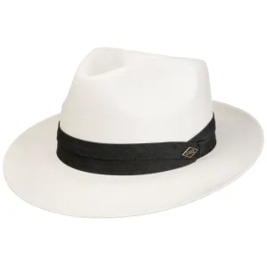 Fedora Panama Pleated band Bleached 5 by JJ Hats