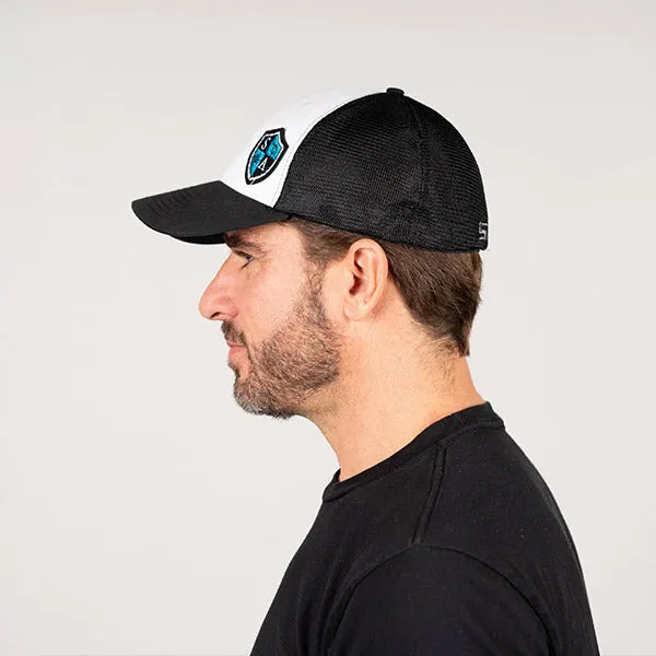 FlexFit Snap Hat | Wht/Blk | SA Blue Shield