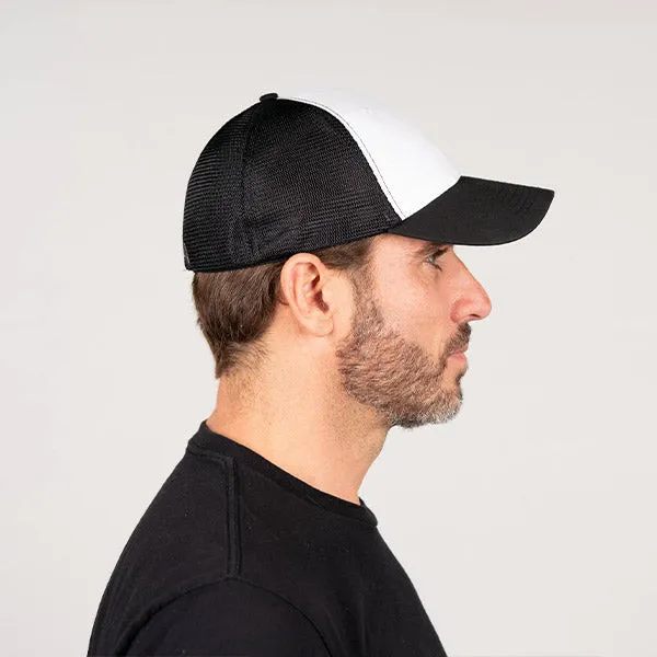 FlexFit Snap Hat | Wht/Blk | SA Blue Shield