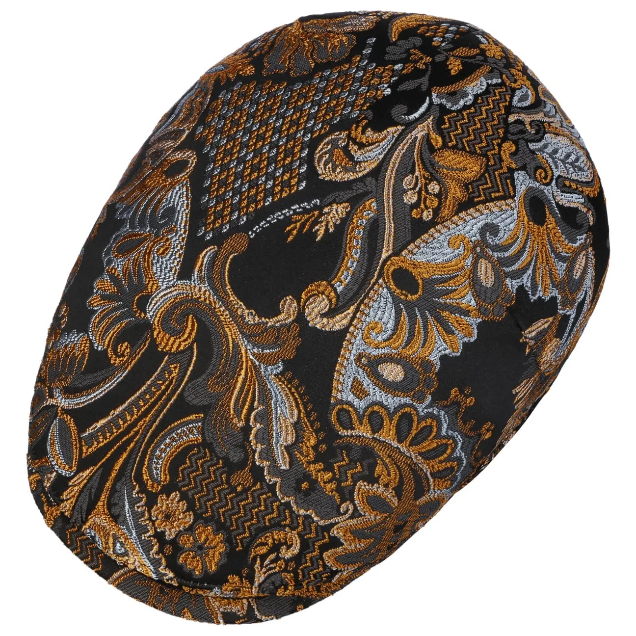 Golden Paisley Flat Cap by Alfonso D'Este