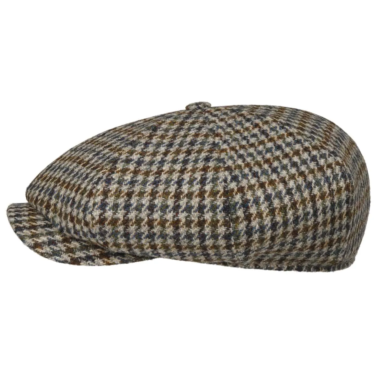 Harris Tweed Houndstooth News Boy Cap by Stetson