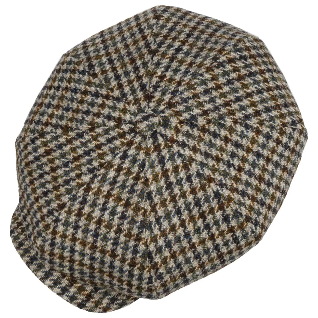 Harris Tweed Houndstooth News Boy Cap by Stetson