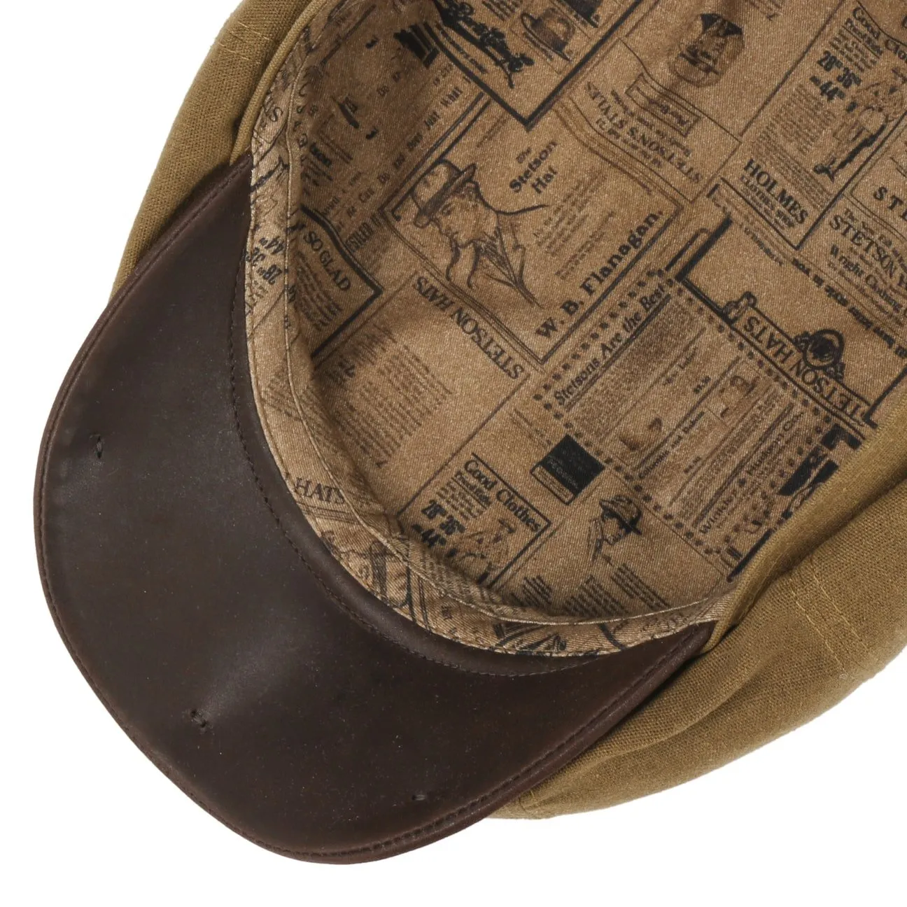 Hatteras Waxed Contrast Flat Cap by Stetson