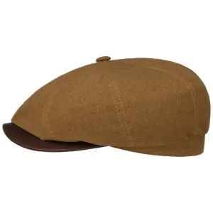 Hatteras Waxed Contrast Flat Cap by Stetson