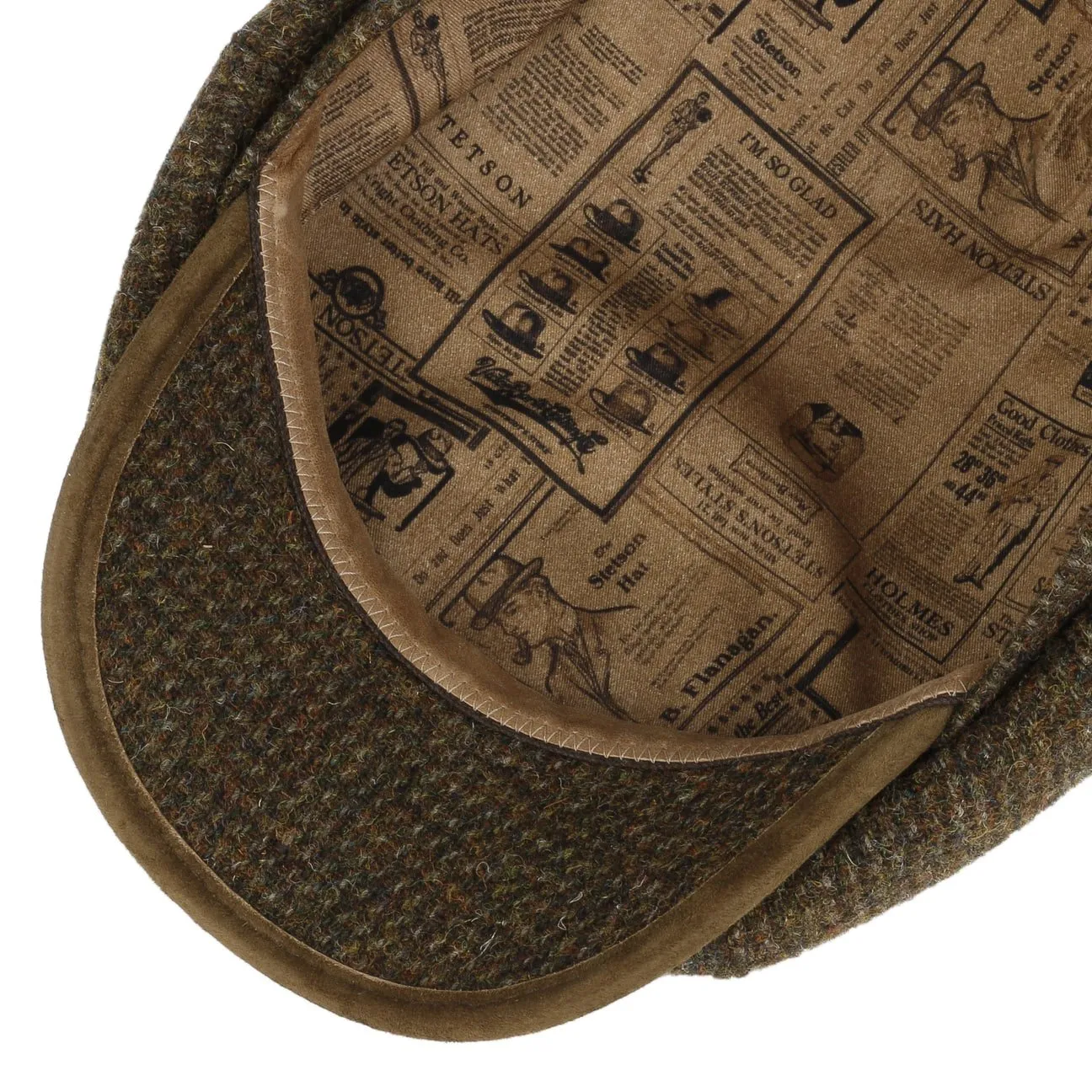 Hatteras Wool Harris Tweed Flat Cap by Stetson