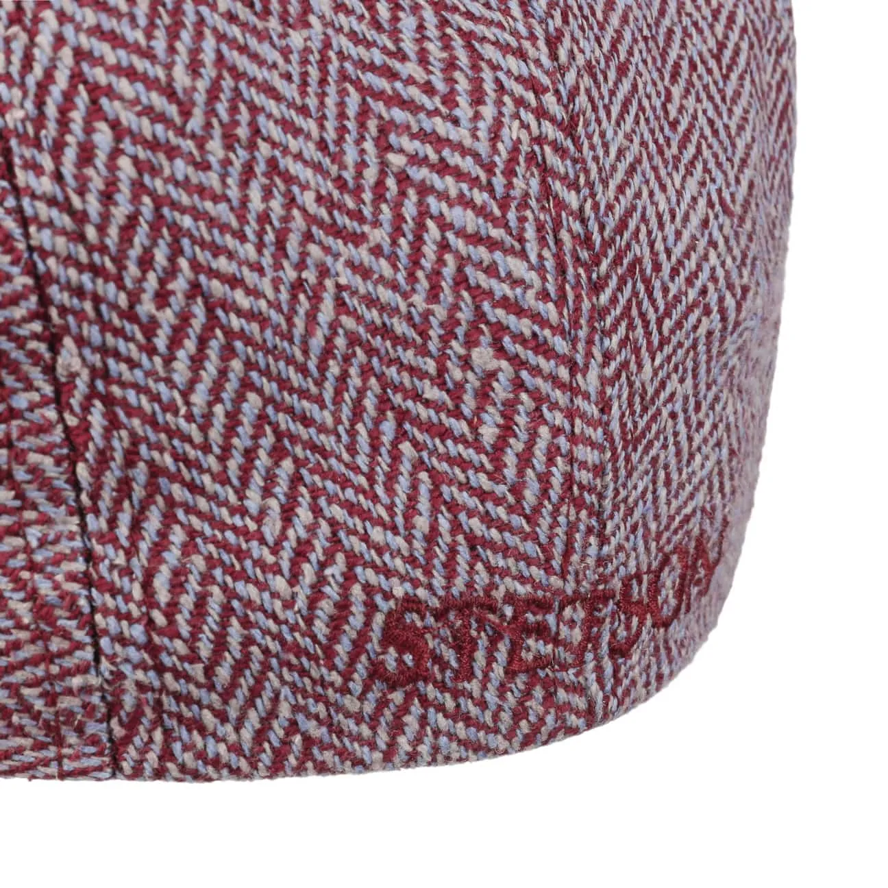 Herringbone Silk Driver Flat Cap by Stetson
