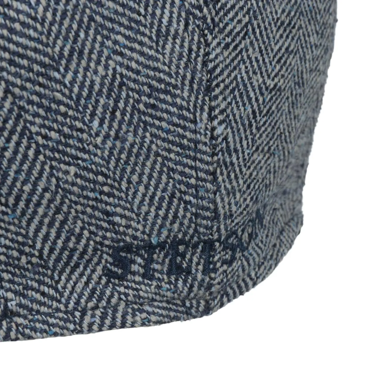 Herringbone Silk Driver Flat Cap by Stetson