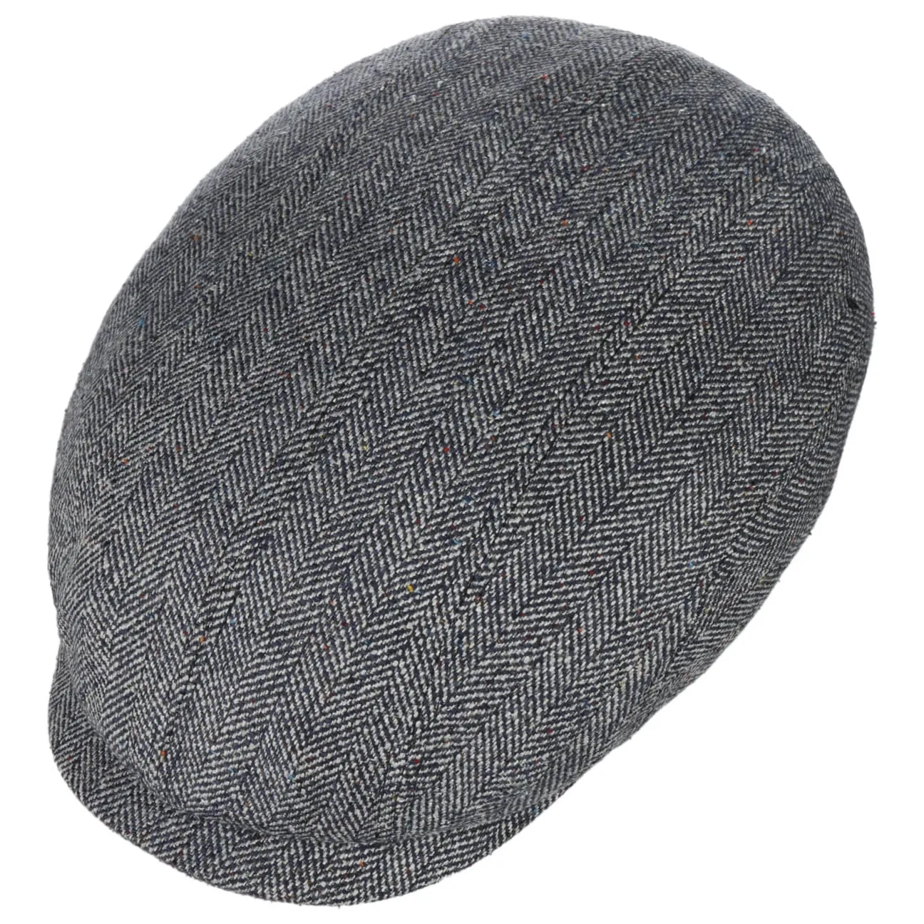 Herringbone Silk Driver Flat Cap by Stetson
