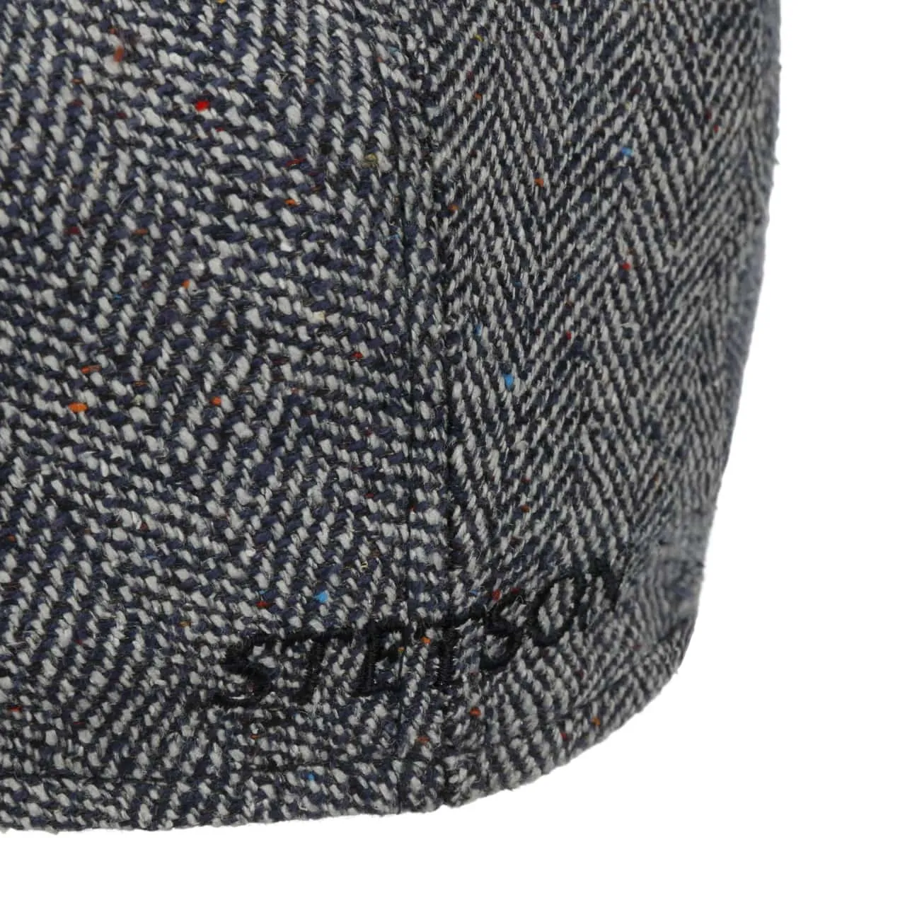 Herringbone Silk Driver Flat Cap by Stetson