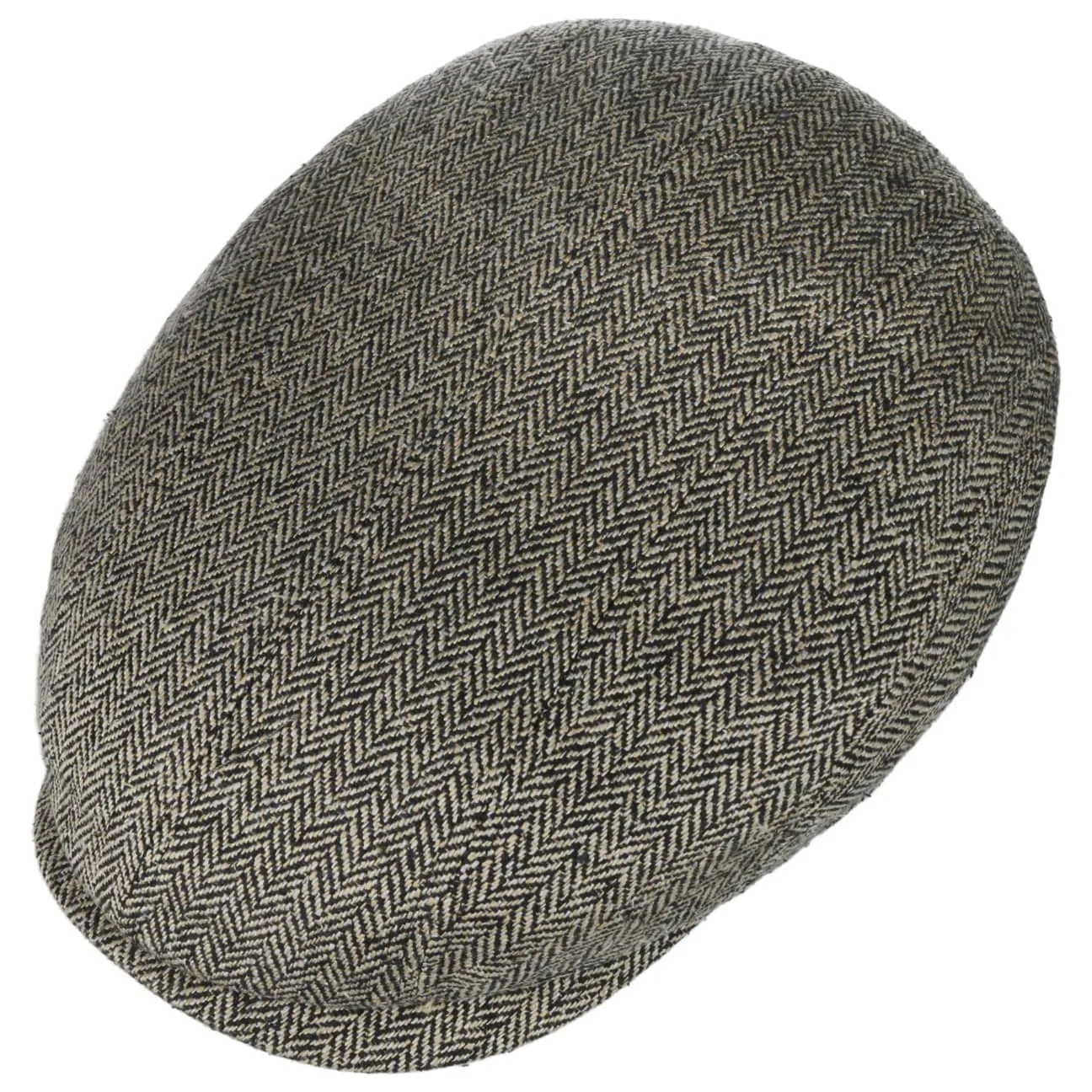 Herringbone Silk Driver Flat Cap by Stetson