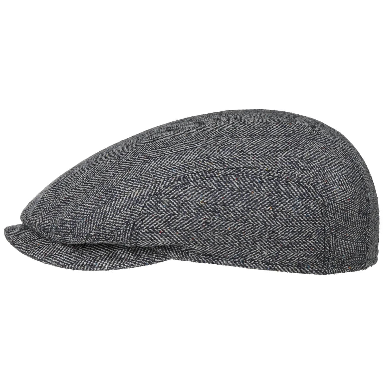 Herringbone Silk Driver Flat Cap by Stetson