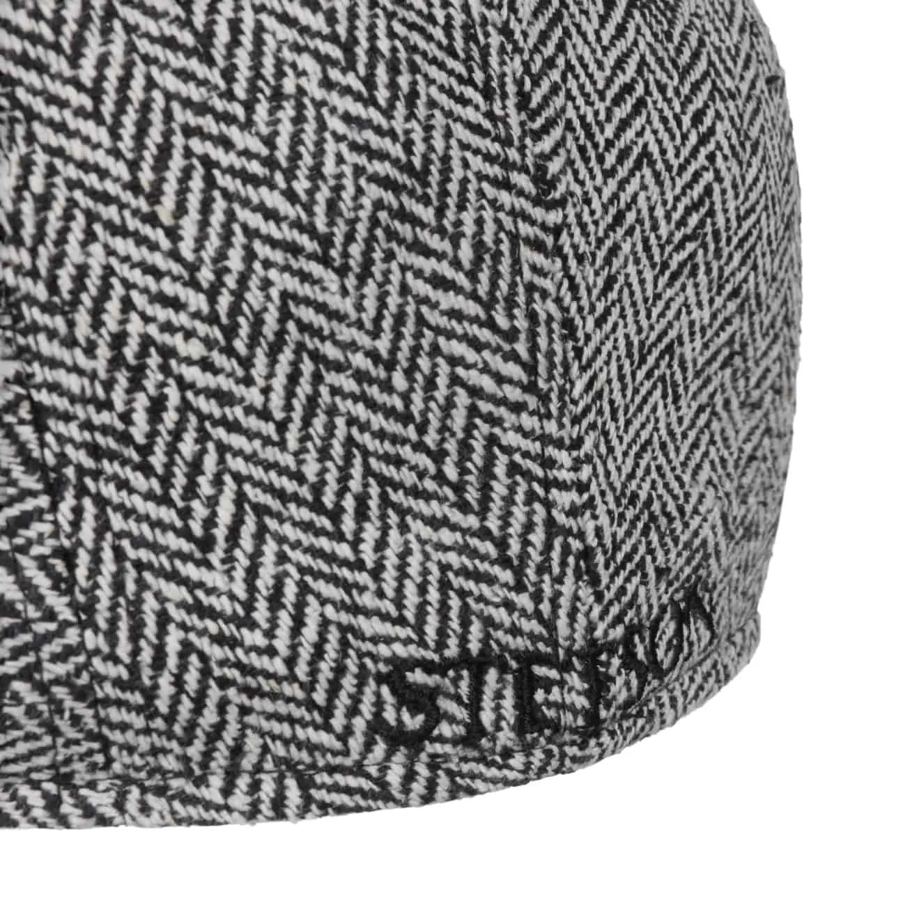 Herringbone Silk Driver Flat Cap by Stetson