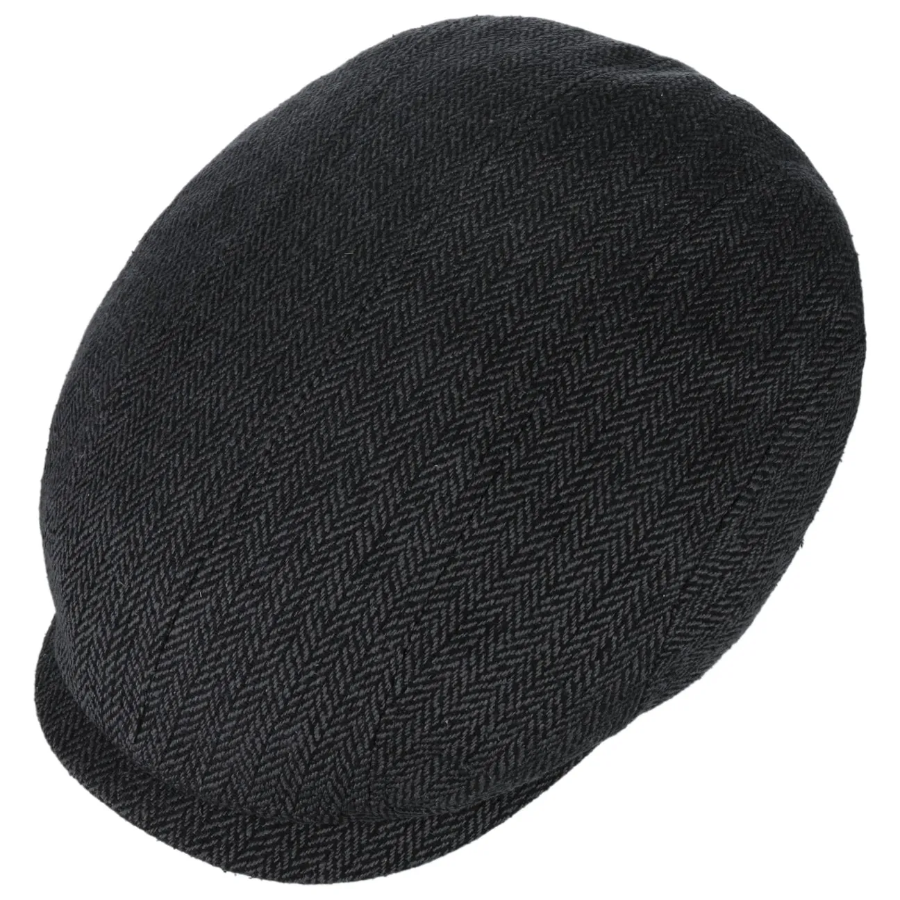Herringbone Silk Driver Flat Cap by Stetson