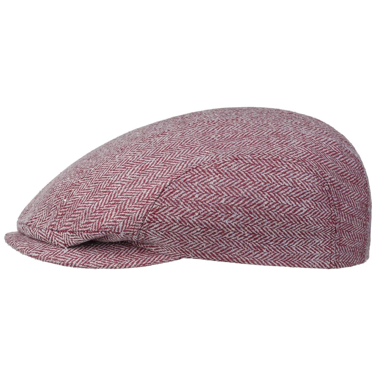 Herringbone Silk Driver Flat Cap by Stetson