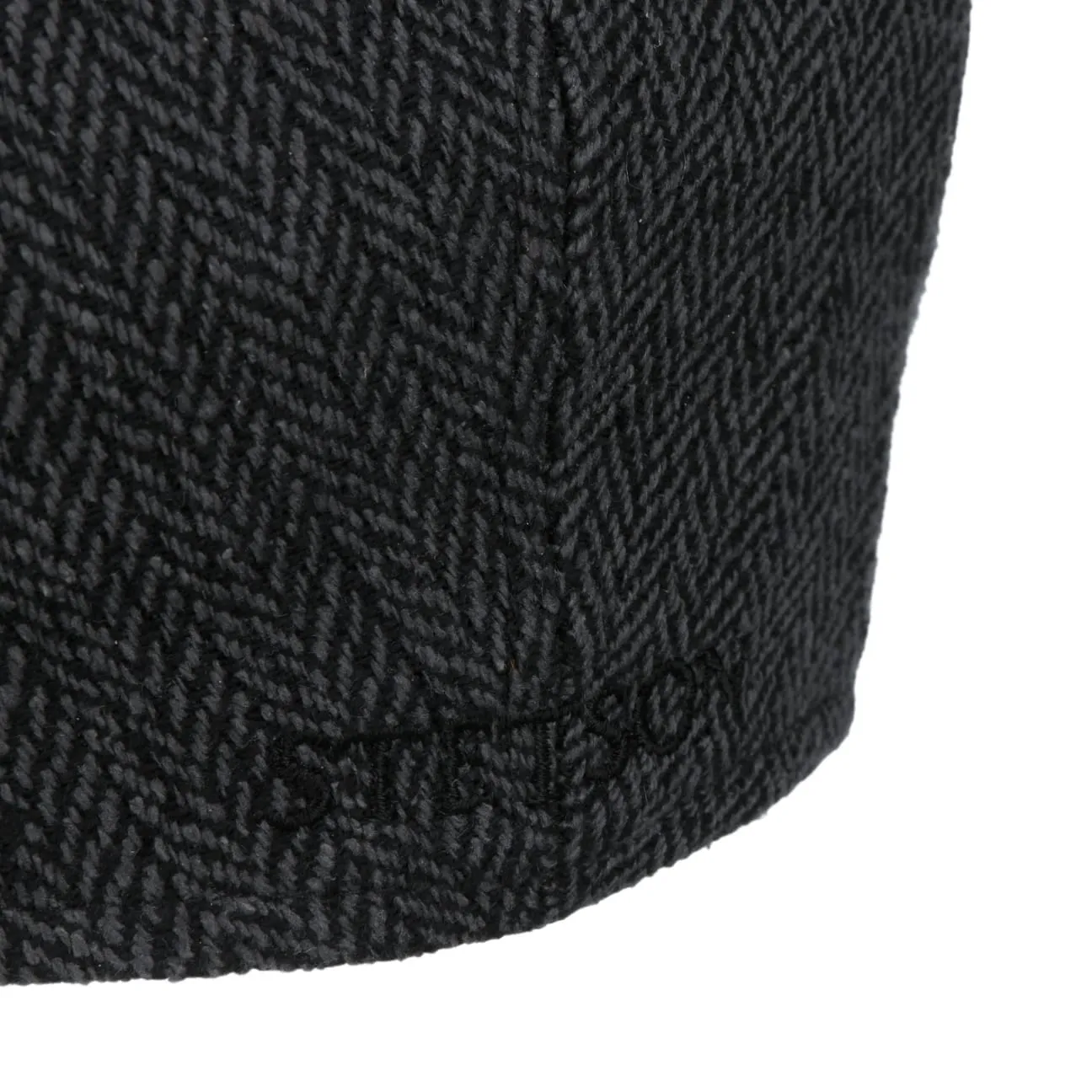 Herringbone Silk Driver Flat Cap by Stetson