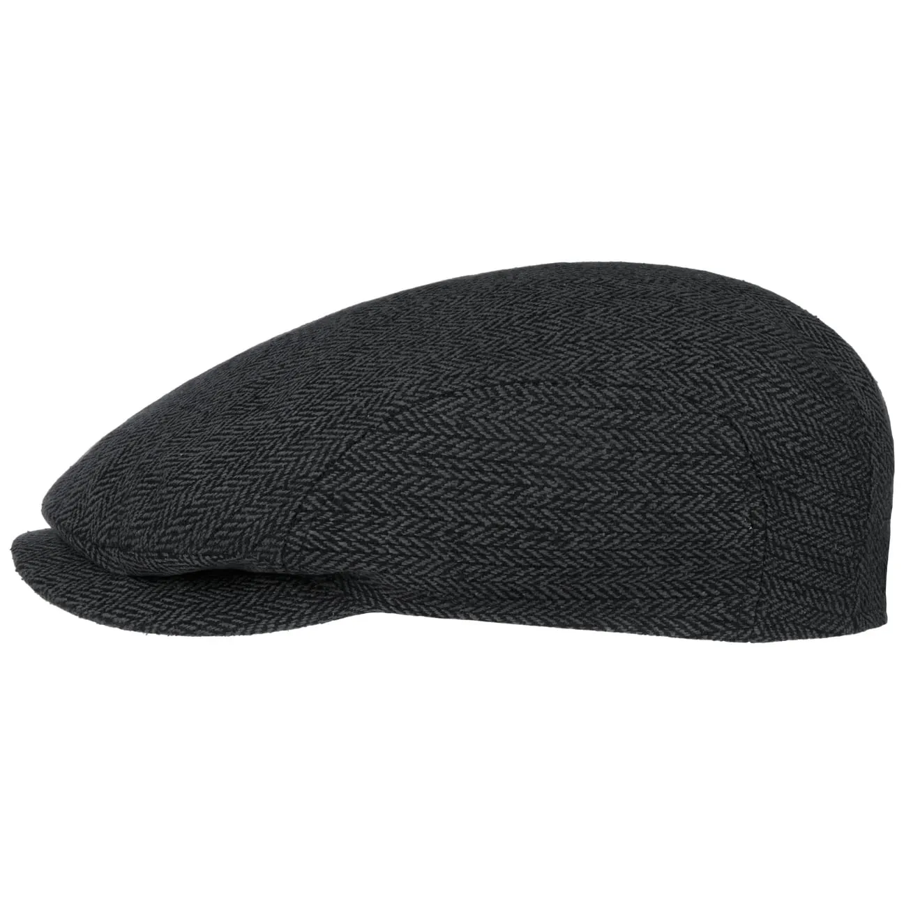 Herringbone Silk Driver Flat Cap by Stetson