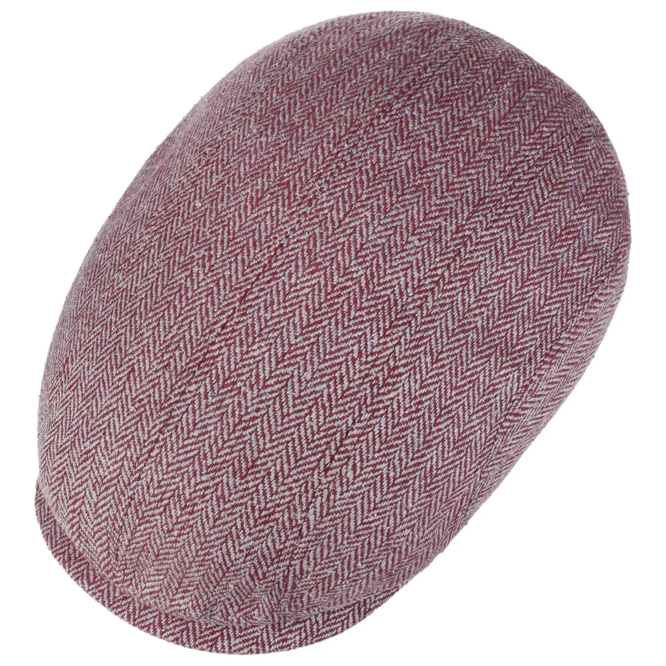 Herringbone Silk Driver Flat Cap by Stetson