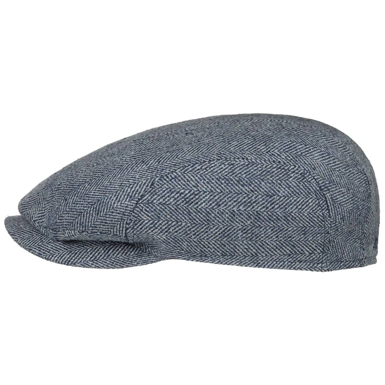 Herringbone Silk Driver Flat Cap by Stetson
