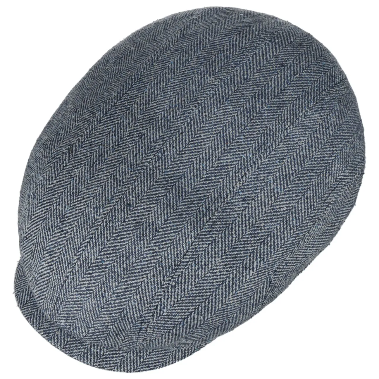 Herringbone Silk Driver Flat Cap by Stetson