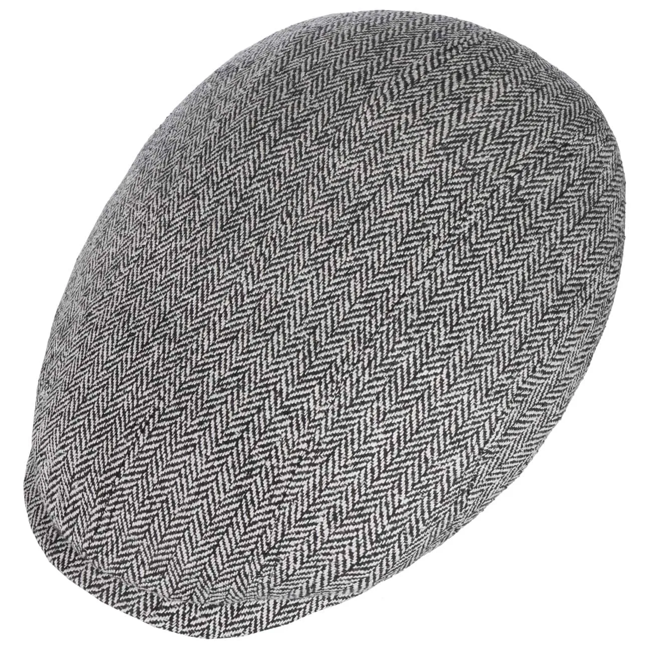 Herringbone Silk Driver Flat Cap by Stetson