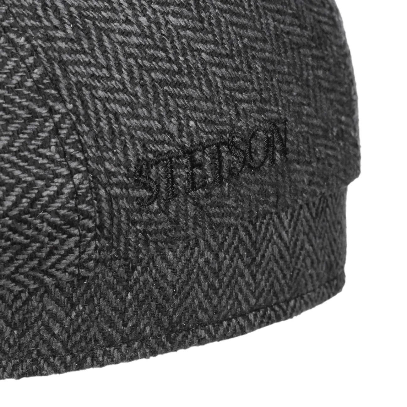 Herringbone UV Silk Driver Flat Cap by Stetson