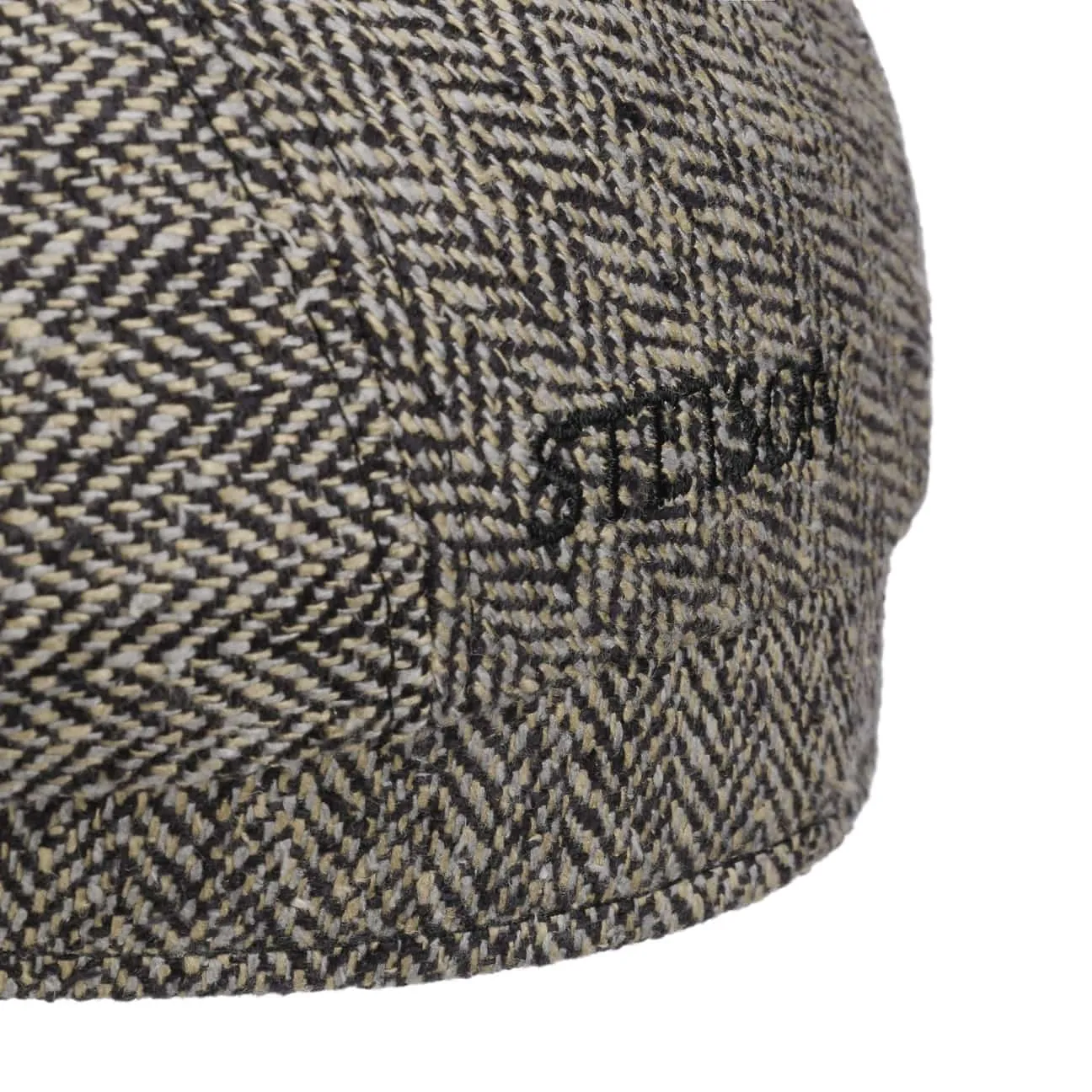 Herringbone UV Silk Driver Flat Cap by Stetson