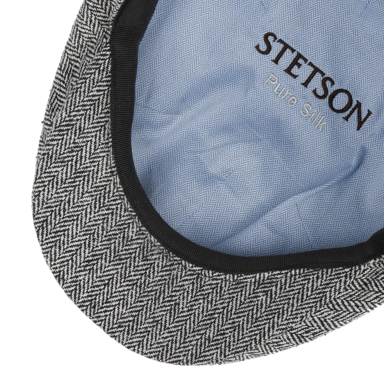 Herringbone UV Silk Driver Flat Cap by Stetson