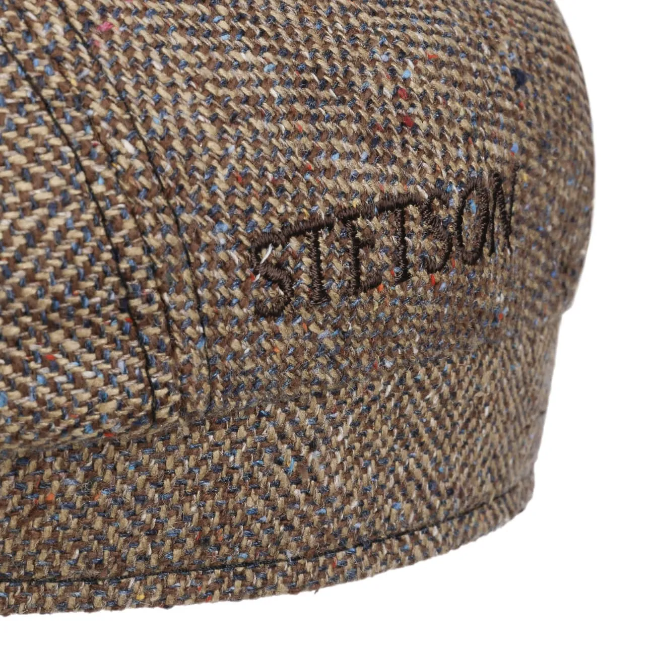 Herringbone UV Silk Driver Flat Cap by Stetson