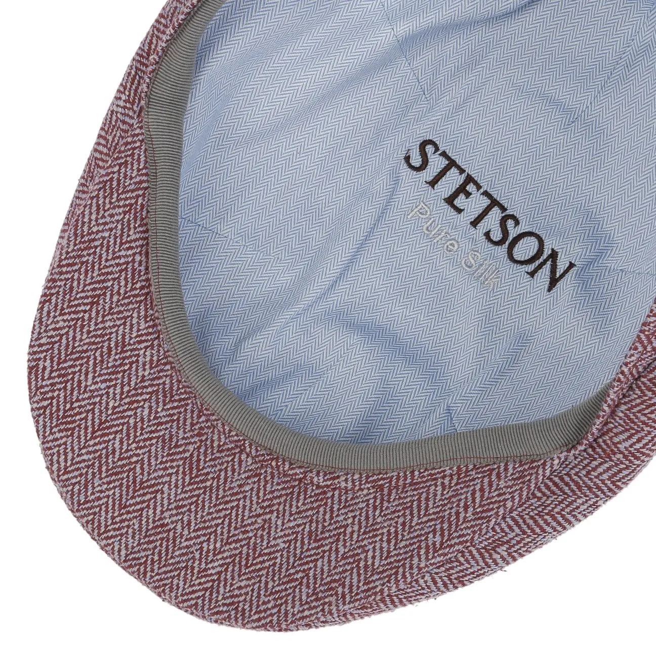 Herringbone UV Silk Driver Flat Cap by Stetson